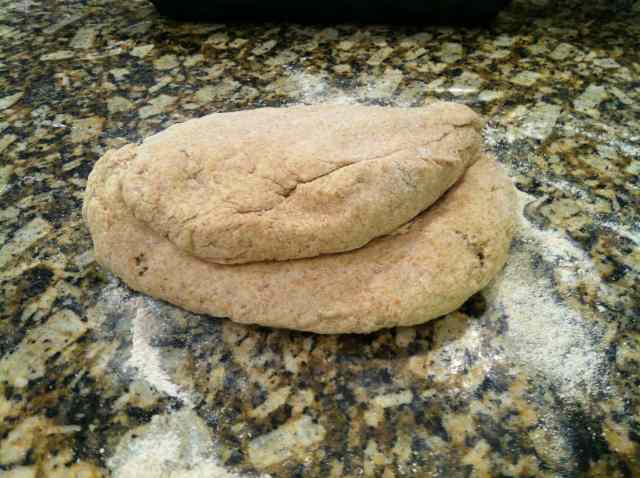 Folded buttermilk biscuit dough