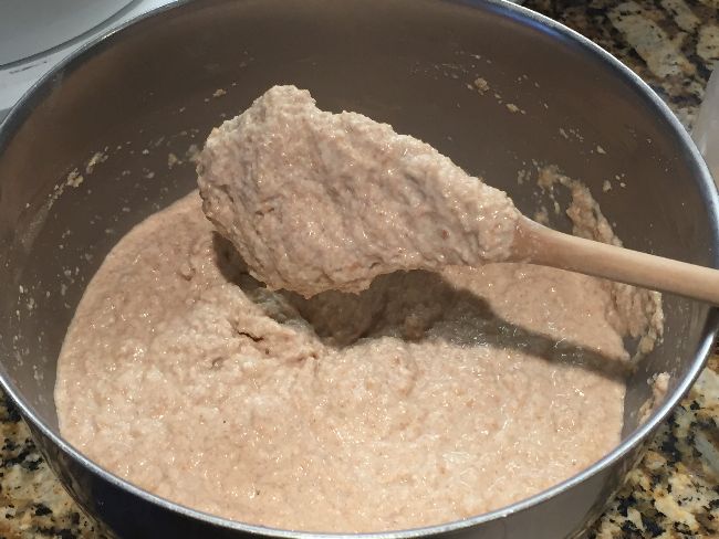 Pre-sponge whole wheat English muffin dough consistency